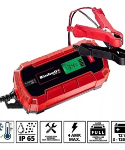 CARGADOR BATERÍA 12V AUTOMÁTICO 10AMP AUTO MOTO EINHELL