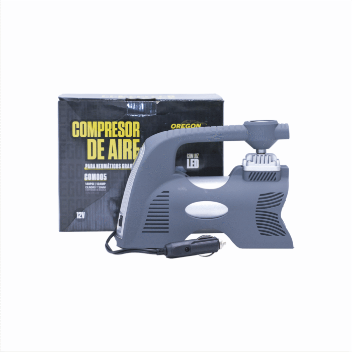 COMPRESOR DE AIRE 12V LUZ LED PORTÁTIL COM005 - A34098
